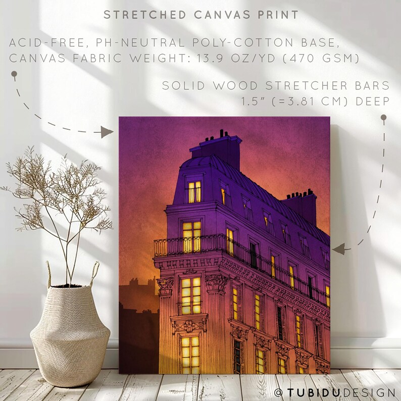 a picture of a building with a purple background