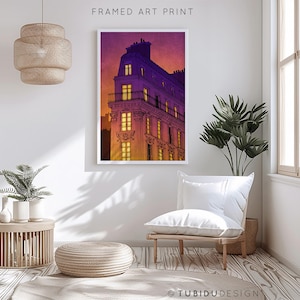 a room with a chair and a painting on the wall