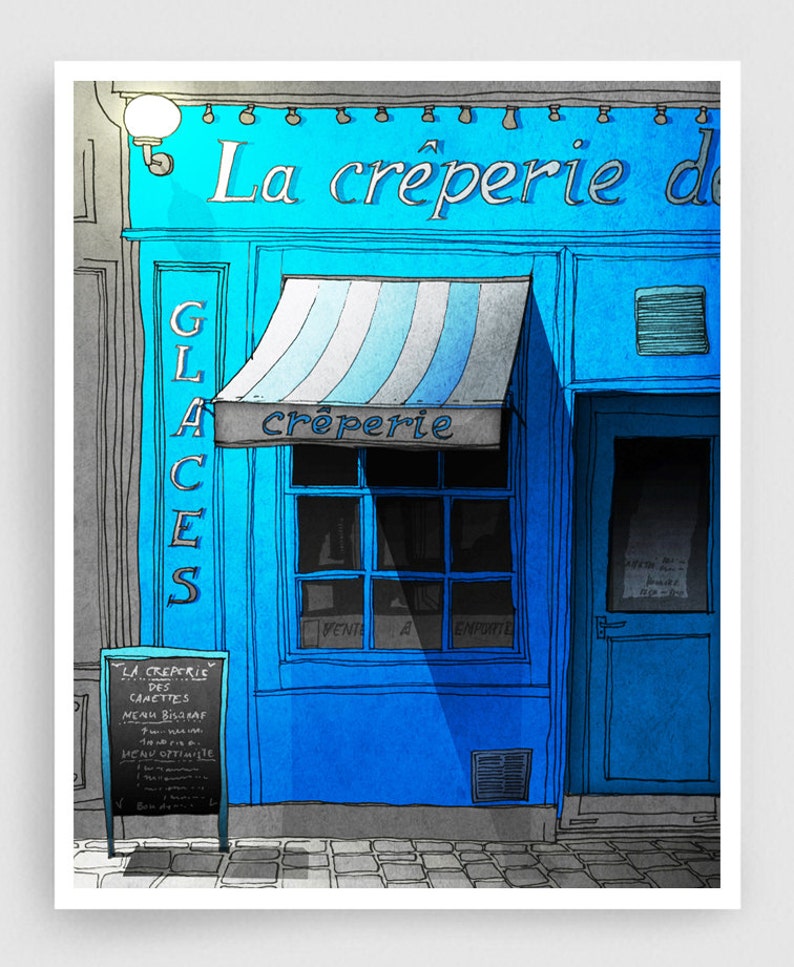 Closing time Colorful Modern Art Print Trendy Parisian Wall Hanging Original Travel Art Perfect Decor for Living Room or Bedroom Tubidu image 1