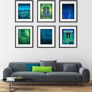 The lights of the Eiffel tower Colorful Parisian Fine Art Print Wall Decoration Modern Gift Europe Wall Art Paris Decor Travel Gifts Blue image 3