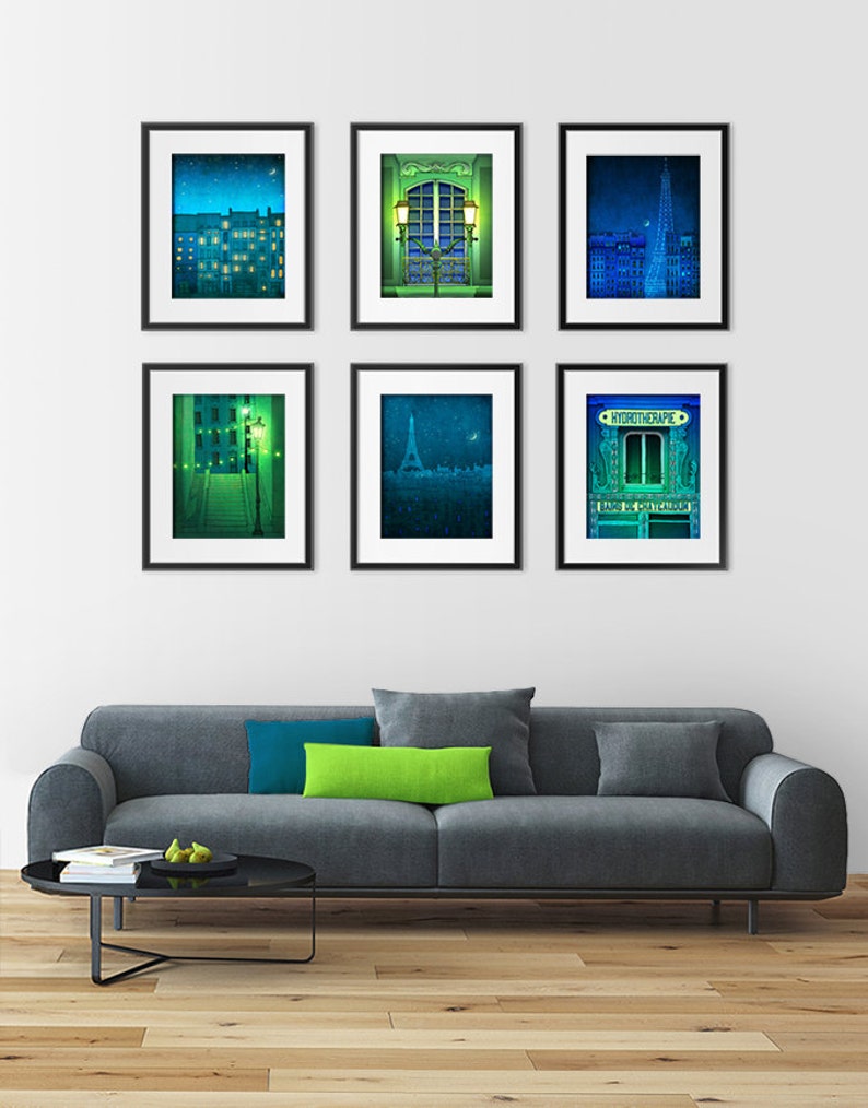 The lights of the Eiffel tower Colorful Parisian Fine Art Print Wall Decoration Modern Gift Europe Wall Art Paris Decor Travel Gifts Blue image 3