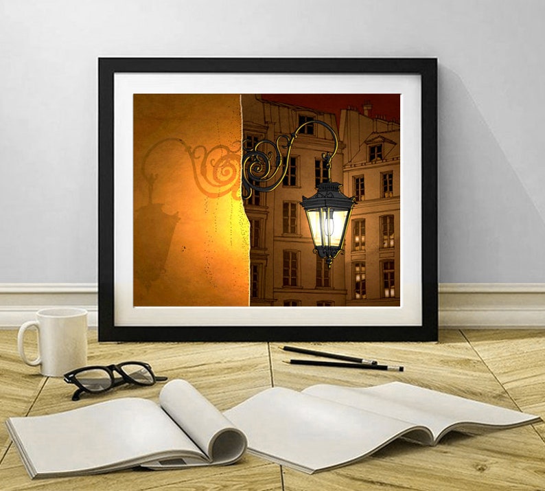 Sostenga la luz Paris Art Poster City Print Colorful Unique Travel Art Print Modern Wall Decor Ilustración para un elegante regalo francés casero imagen 2