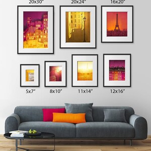 Sundown Colorful Modern Fine Art Print French Style Parisian Illustration Unique Architectural Drawing Decor for Travel enthusiasts Tubidu image 3