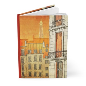 Paris Art Journal No.35 - Unique journal for women, writers notebook, Paris gifts, hardcover lined journal, Eiffel tower