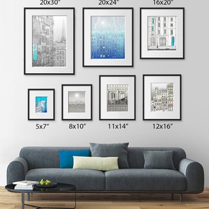 Paris Montmartre / white Grey Fine Art Print Illustration Paris Wall Art Modern Home Architectural Drawing Decor Europe Paris Travel Gifts image 9