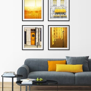 Morning Shine Paris illustration Montmartre Print Wall Art Parisian style Home decor Sunshine Yellow Colorful Original Unique Travel Gift image 3