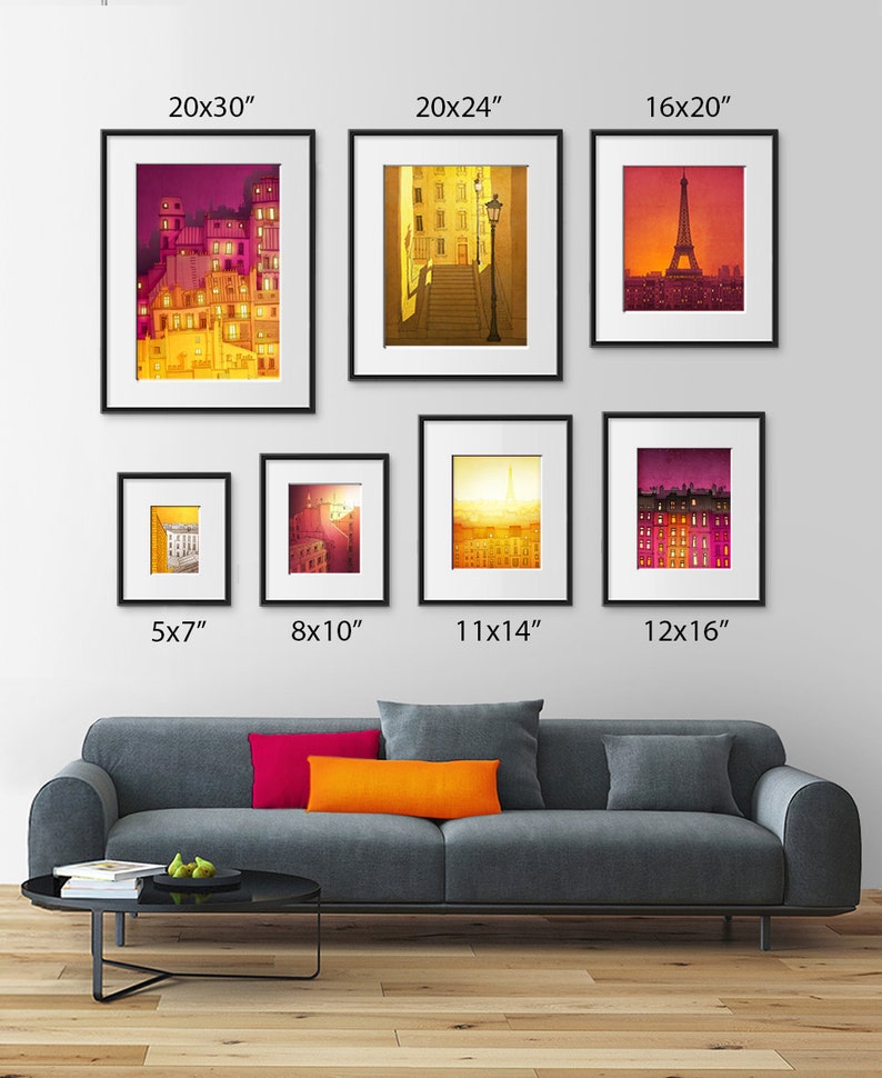 Paris red facade Giclée Art Print Illustration Unique Colorful French Home Decor Paris Wall Hanging Gift for Travelers Paris Gifts Tubidu image 4