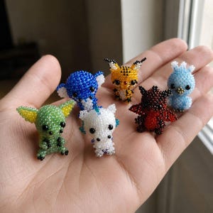 Beaded Fantasy Animal Pattern Bundle | Water Dragon, Ice Phoenix, Red Dragon (PDF)