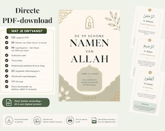99 Nombres de Alá PDF | Asma’ al-Husna | Nombre árabe, transcripción y significado en neerlandés | Descarga islámica