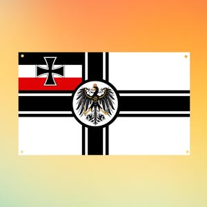 Bandera del Imperio Alemán, Estandarte de Guerra Histórico Alemán, Tapiz de Pared con Águila Prusiana, Decoración para Habitación Histórica, Regalo