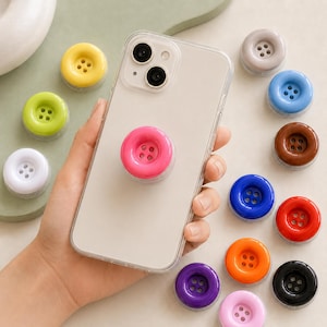Support de téléphone à bouton de chemise, poignée Booktok pour Kindle, support de téléphone kawaii