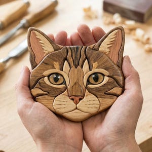 Cat Wood Pattern SVG, Laser Cut Cat Design, Scroll Saw Pattern, CNC Router File, Animal Wall Art Template, Digital Download