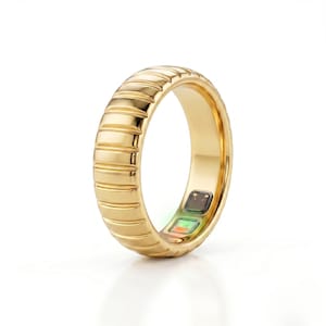 Oura Ring 5 Cover: Moissanite Pave, 9K Vermeil Smart Jewelry Jacket (0.50ct Round Cut)
