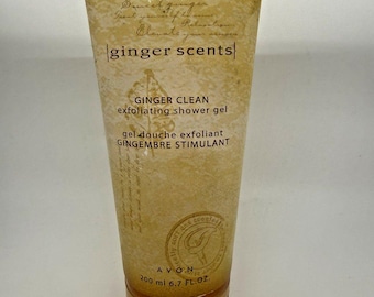 AVON Ginger Scents Ginger Clean Gel Doccia Esfoliante 6.7 Oz Fuori produzione Nuovo