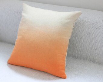 Orange dip dye cushion cover