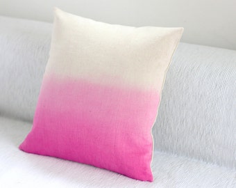 Pink dip dye cushion cover