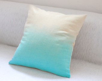 Blue dip dye cushion cover