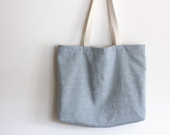 Chambray denim bucket bag