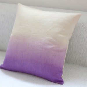 Purple dip dye cushion cover
