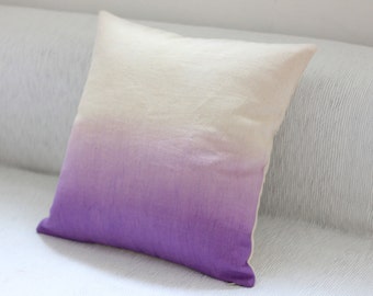 Purple dip dye cushion cover