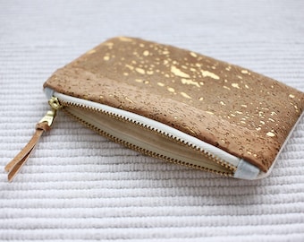 Gold cork leather coin purse