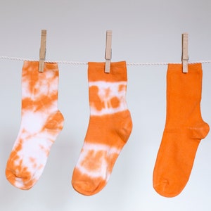 Orange tie-dyed socks image 2