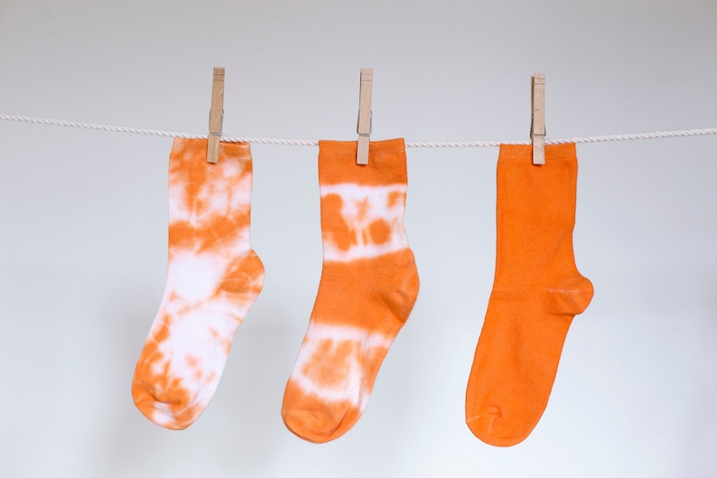 Orange tie-dyed socks image 2