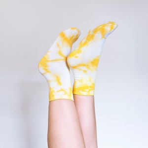 Yellow tie-dyed socks