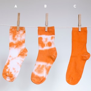 Orange tie-dyed socks image 7