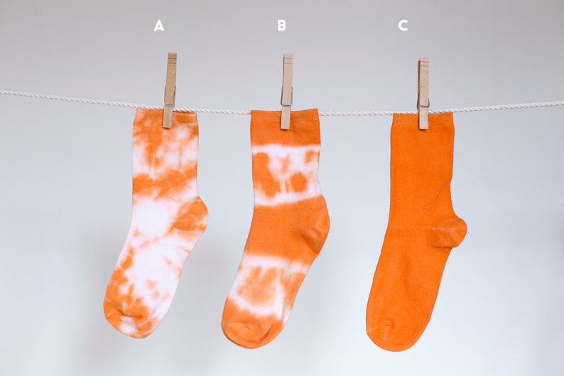 Orange tie-dyed socks image 7