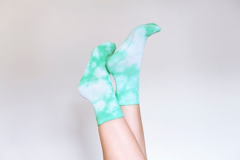 Mint Green Tie-dyed Socks - Etsy