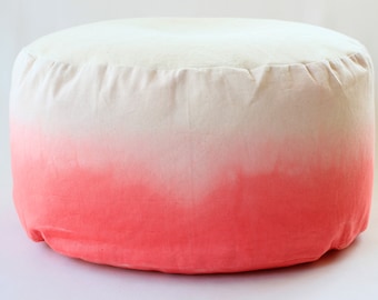 Coral dip dye bean bag cover