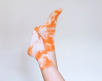 Chaussettes orange tie-dye