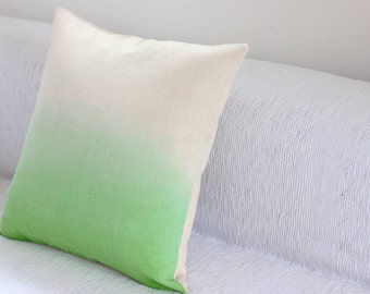 Green dip dye cushion cover