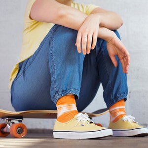 Orange tie-dyed socks image 5