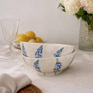 Alice Gien シリアルボール 青い花の皿 2枚セット Gien France Alice - Etsy