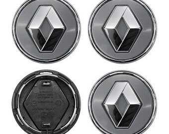 Renault 57 mm wielnaafdoppen, set van 4, ABS-kunststof naafdoppen