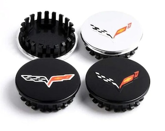 Chevrolet Corvette 68mm Wheel Caps, Set of 4 Hub Caps
