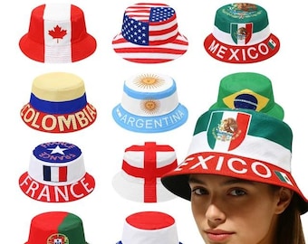 Custom Flag Bucket Hat | World Cup Football Fan Hat, Personalized Country Pride Cap