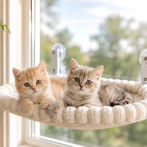 Hamaca plegable para gatos para ventana - Percha de felpa para ventana