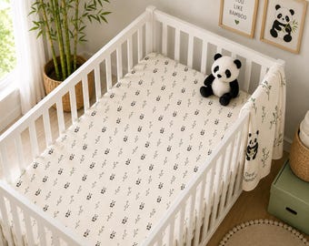 Dear Bamboo™ Panda Bamboo Crib Sheet | Ivory Fitted Nursery Bedding