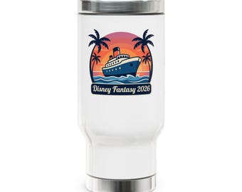 Disney Fantasy 2026 Cruise Sunset Reismok | Roestvrij staal 14oz