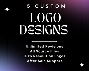 5 Custom Minimalist Logo Design, Unique Boutique Startup Logo, 36 Hour Business Logo, Professional Brand Identity Package For Entrepreneurs