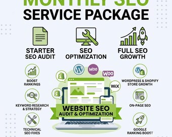 Monthly SEO Service Package, Website SEO Audit and Optimization, Google Ranking Boost for Small Business, WordPress, Shopify Store Growth