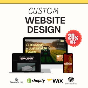 Custom Website Design Service, WordPress Wix Shopify Squarespace Web Design, Small Business Website Developer | Launch Sale