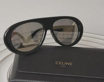 Gafas de sol CELINE CL40300U para mujer, extragrandes, ovaladas, negras, grises, con protección UV400, 140 mm.
