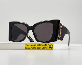 Gafas de sol Saint Laurent SL M119 Blaze, negras y doradas, estilo ojo de gato, 54 mm