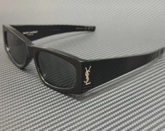 Gafas de sol medianas SAINT LAURENT SL M140 001 para mujer, color negro y gris, 56 mm.