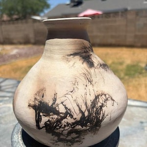 Feathered Raku Pottery