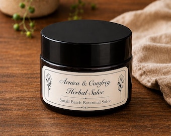 Arnica & Comfrey Herbal Salve | Scientist-Crafted Botanical Salve | Small Batch Skin Care | 1 oz